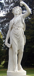 Bacchante statue on the east of the group round the sundial September 2011